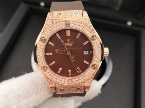 Relógio Hublot - Big Bang Marrom Cravejado